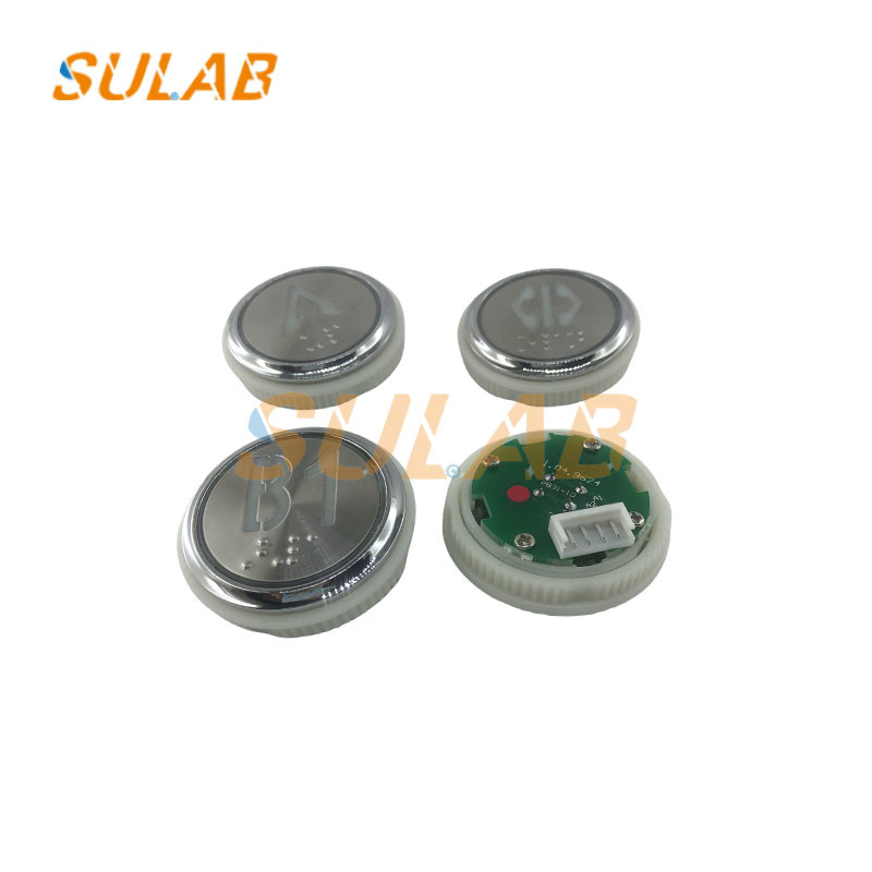 Elevator Lift Spare Parts Lop Cop Round Push Button PB31-10 Red Light White Light Blue Braille