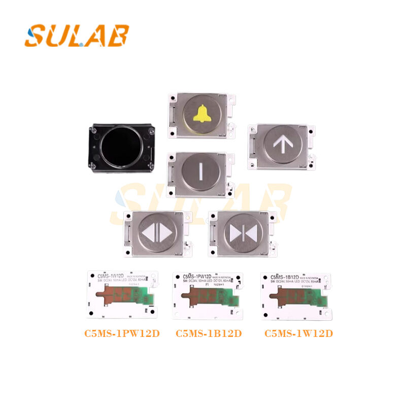 Mitsubishi Elevator Push Button C5MS-1PW12D with White LED 24 VDC Snap-in Mount for Elevator Stations