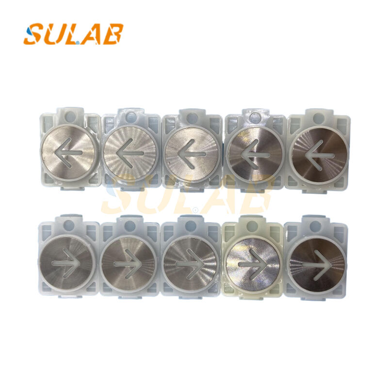 Mitsubishi Elevator Push Button with Orange LED Backlight ABS Engineering Plastic Shell and 400,000 Presses Lifespan for COP LOP Call Station