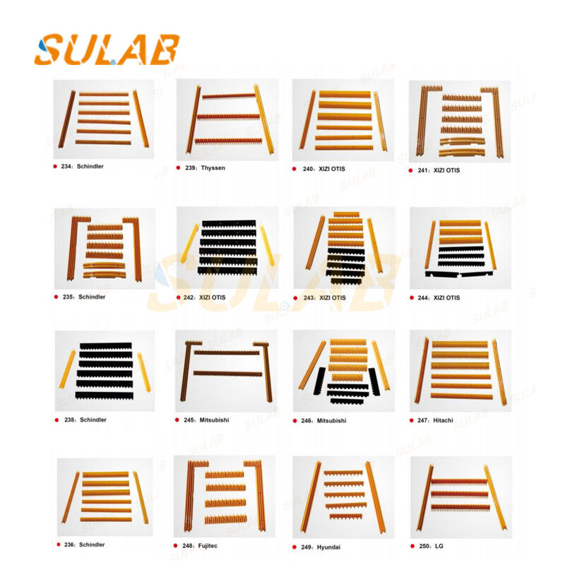 High-Grade ABS Plastic Escalator Step Demarcation Strip with 19-Tooth Snap-On Mounting and High-Brightness Yellow Safety Warning Edge for OTIS XAA455J1