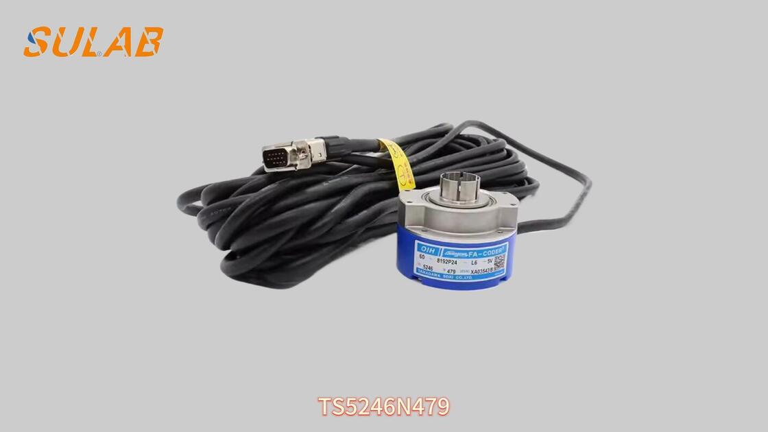 Tamagawa TS5246N479 Hollow Shaft Rotary Encoder with 8192 Pulses per Revolution and DC 5V Power Supply for Elevator PMSM Traction Motor