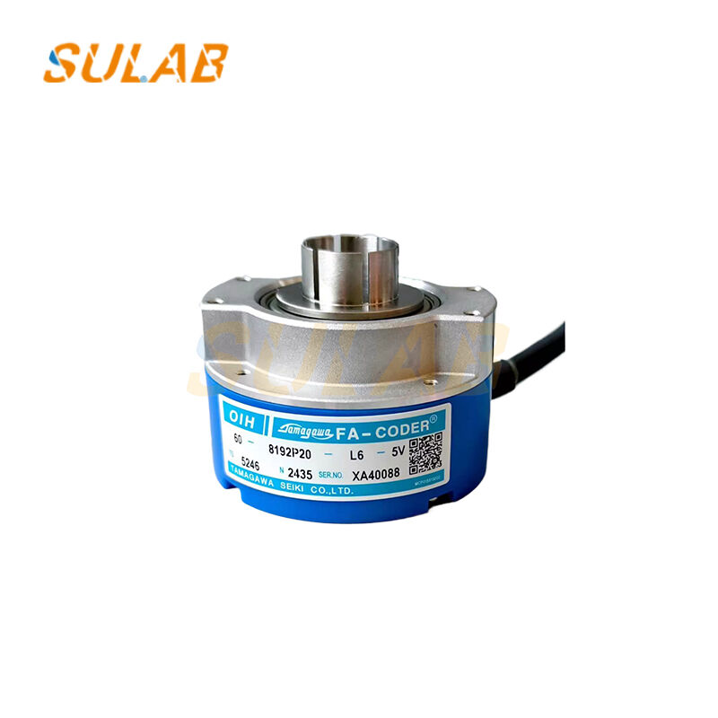 Tamagawa TS5246N2435 Rotary Encoder with 8192 Pulses per Revolution Hollow-Shaft Structure and Differential Line-Driver Signal for Elevator Traction Motor