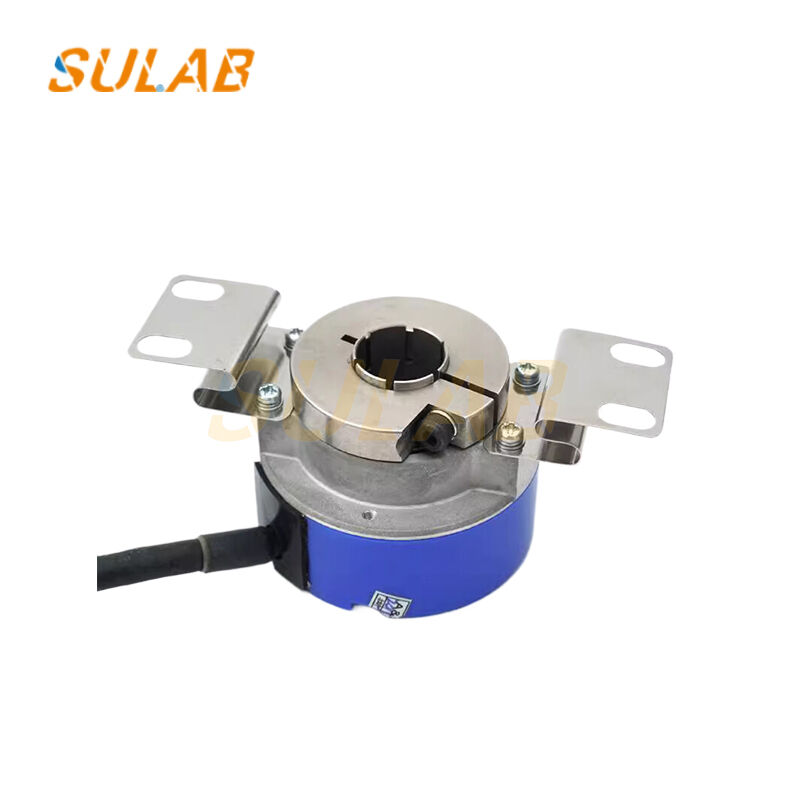 Tamagawa TS5246N2435 Rotary Encoder with 8192 Pulses per Revolution Hollow-Shaft Structure and Differential Line-Driver Signal for Elevator Traction Motor