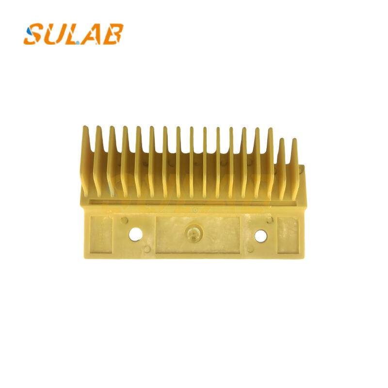 Wear-Resistant Yellow Plastic Left Side Escalator Comb Plate Comb Teeth Spare Part for Safe Landing Entry Exit