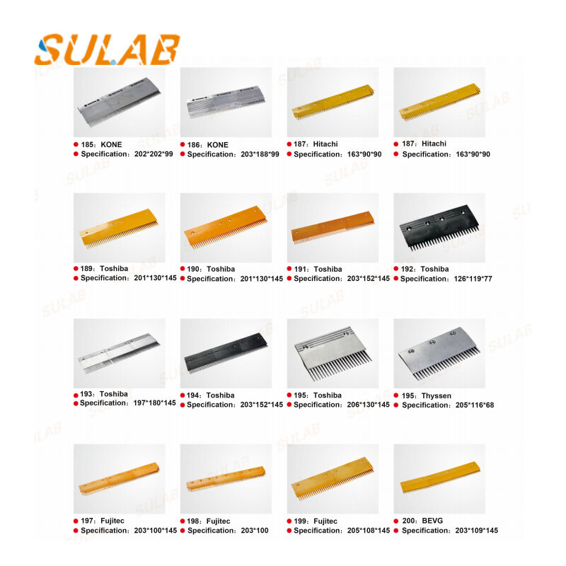 Wear-Resistant Yellow Plastic Left Side Escalator Comb Plate Comb Teeth Spare Part for Safe Landing Entry Exit